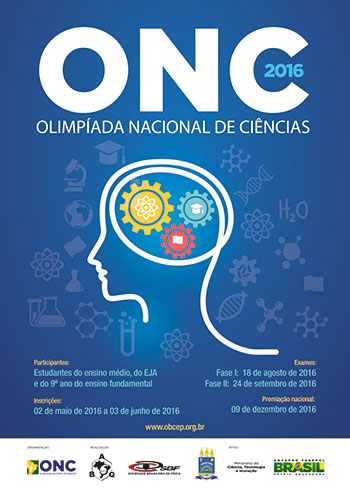 Inscrições abertas para a Olimpíada Nacional de Ciências (ONC) 2016