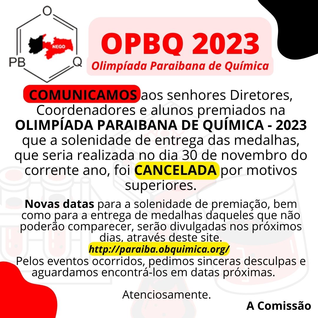 CANCELAMENTO - Solenidade de Premiação - OPBQ 2023