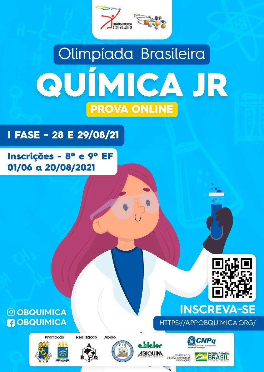 Abertas as inscrições para Olimpíada Brasileira de Química Júnior- 2021