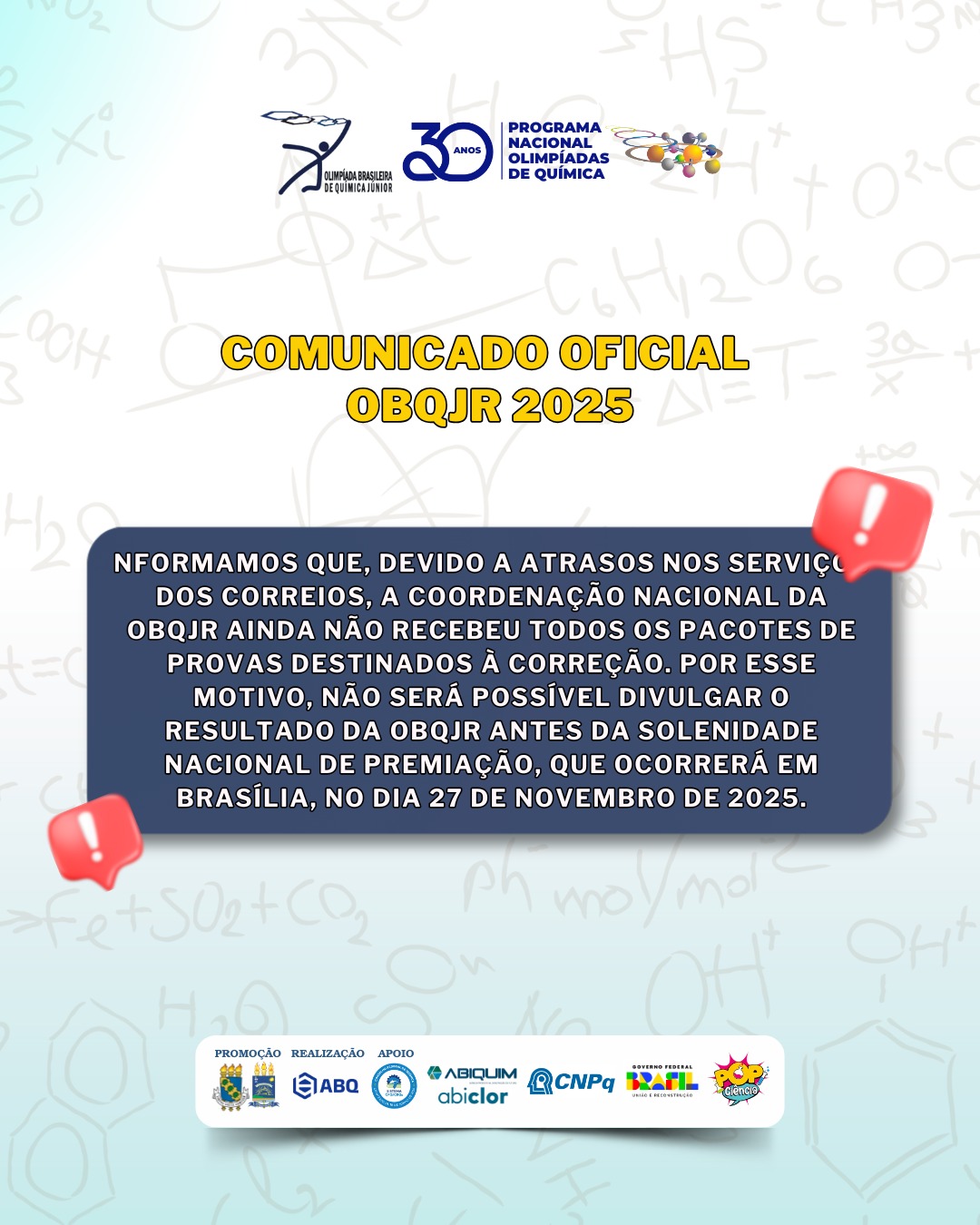 📢 Comunicado Oficial – OBQJr 2025