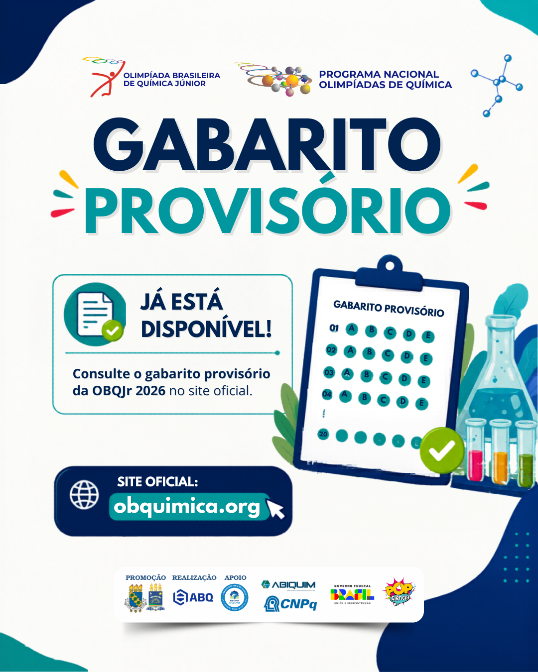 Gabarito OBQJr 2026 - Fase 1