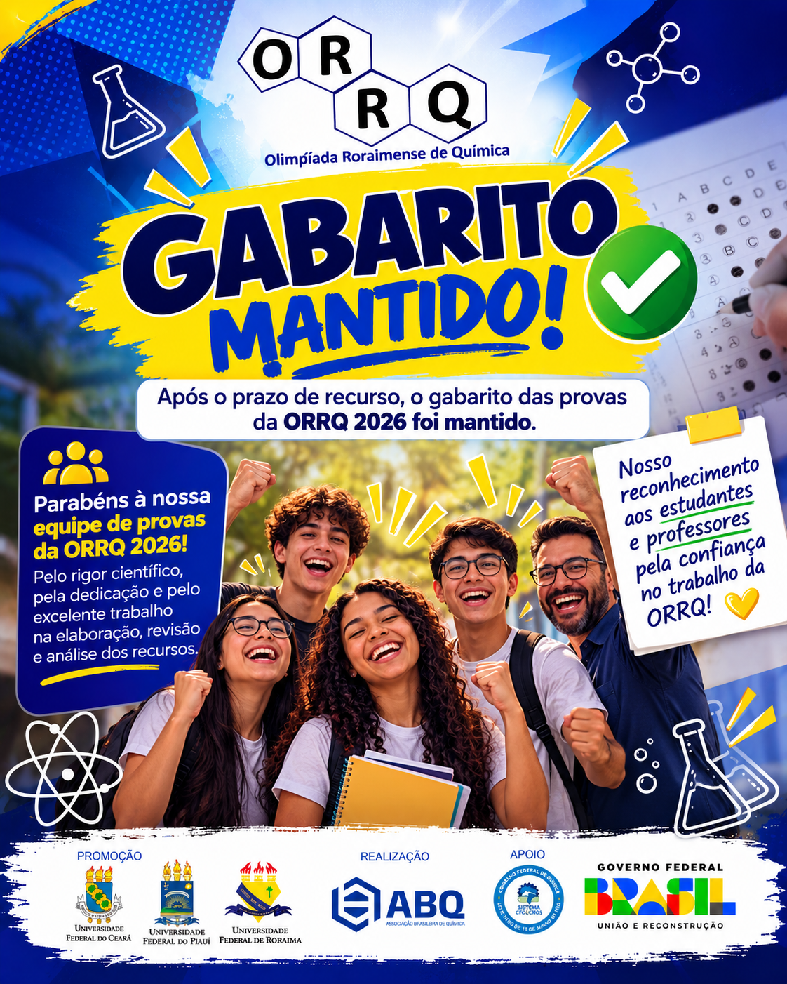 Gabaritos Final de provas da Fase II da ORRQ 2026