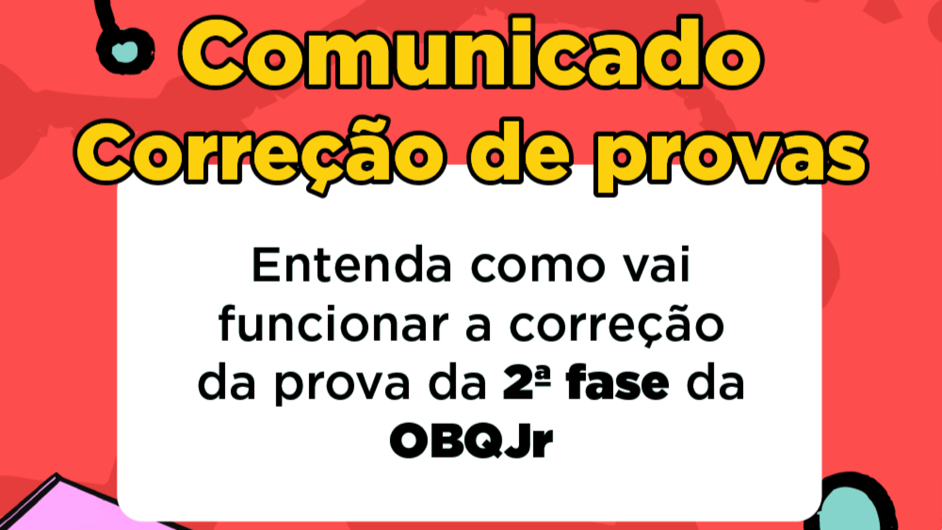 Comunicado - Correção de provas